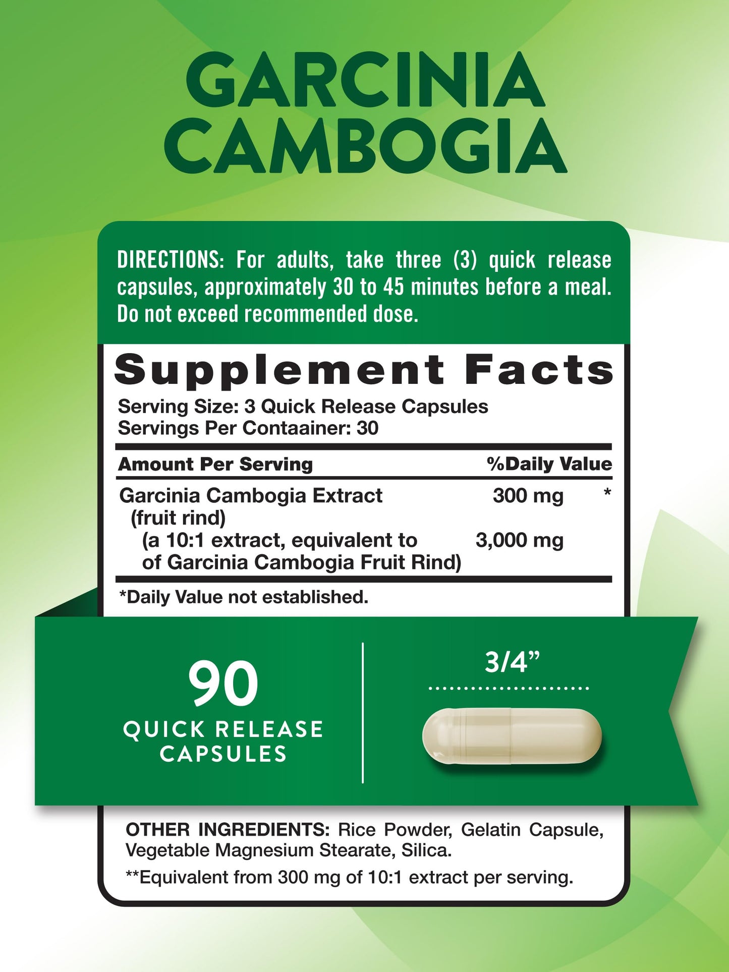 Nature's Truth Garcinia Cambogia Capsule 90 Count