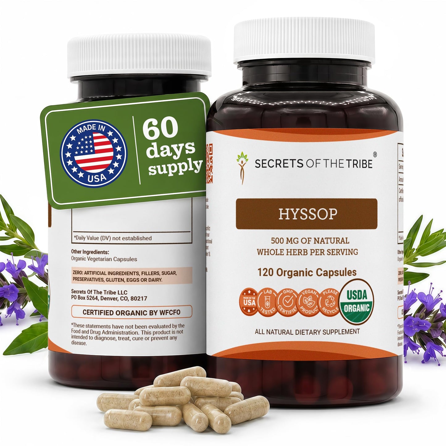 Secrets of the Tribe Hyssop Capsules 120 Count