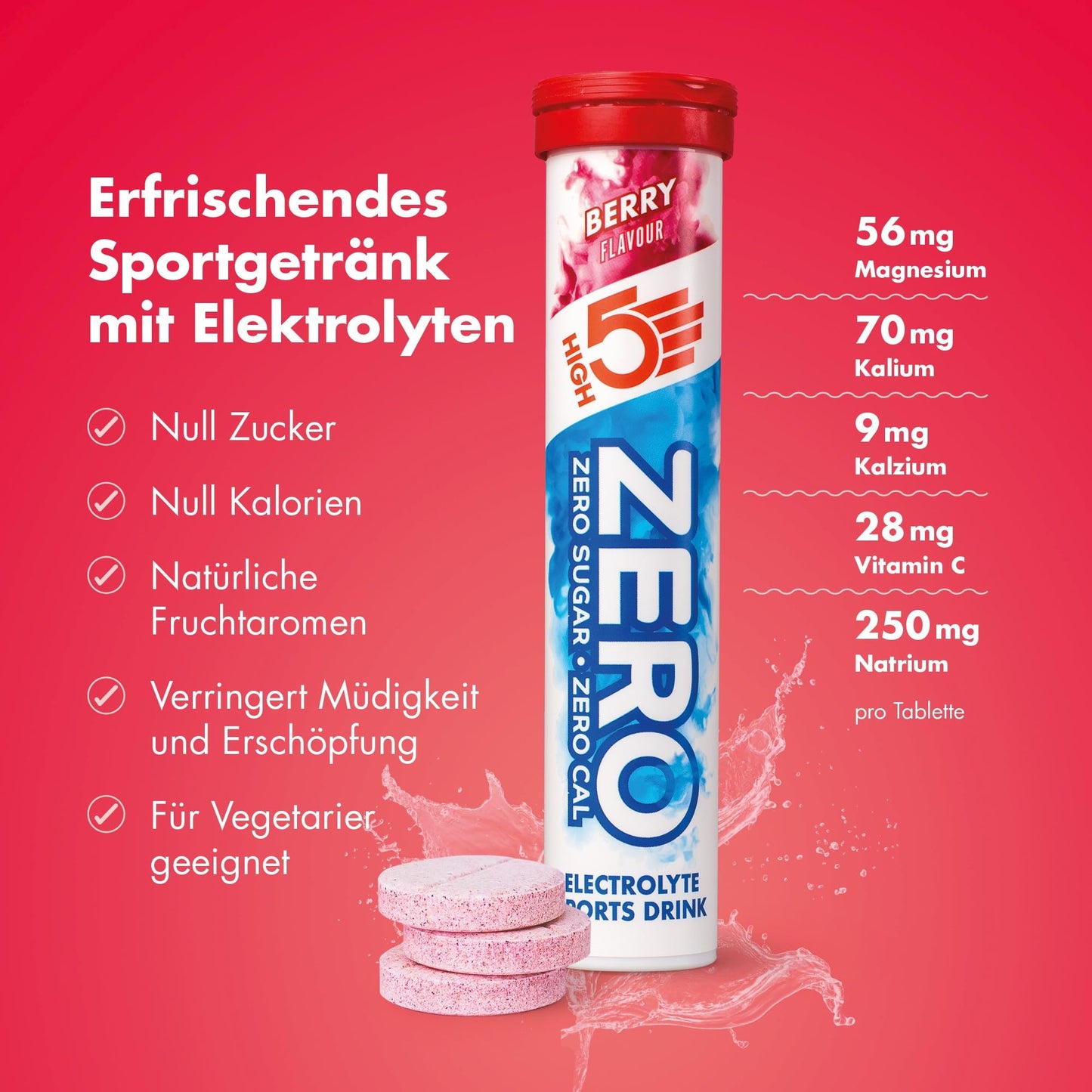 HIGH5 Zero Electrolyte Hydration Tablets Added Vitamin C 60 Tablets