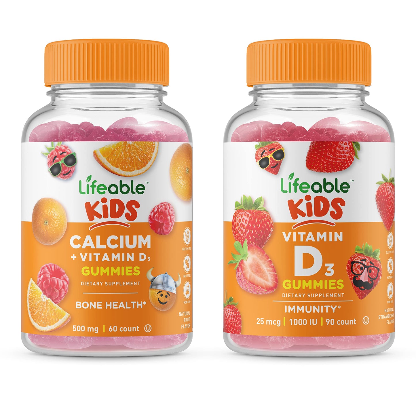 VitaWorks Lifeable Calcium with Vitamin D Kids Chewable Gummies - 180-Count
