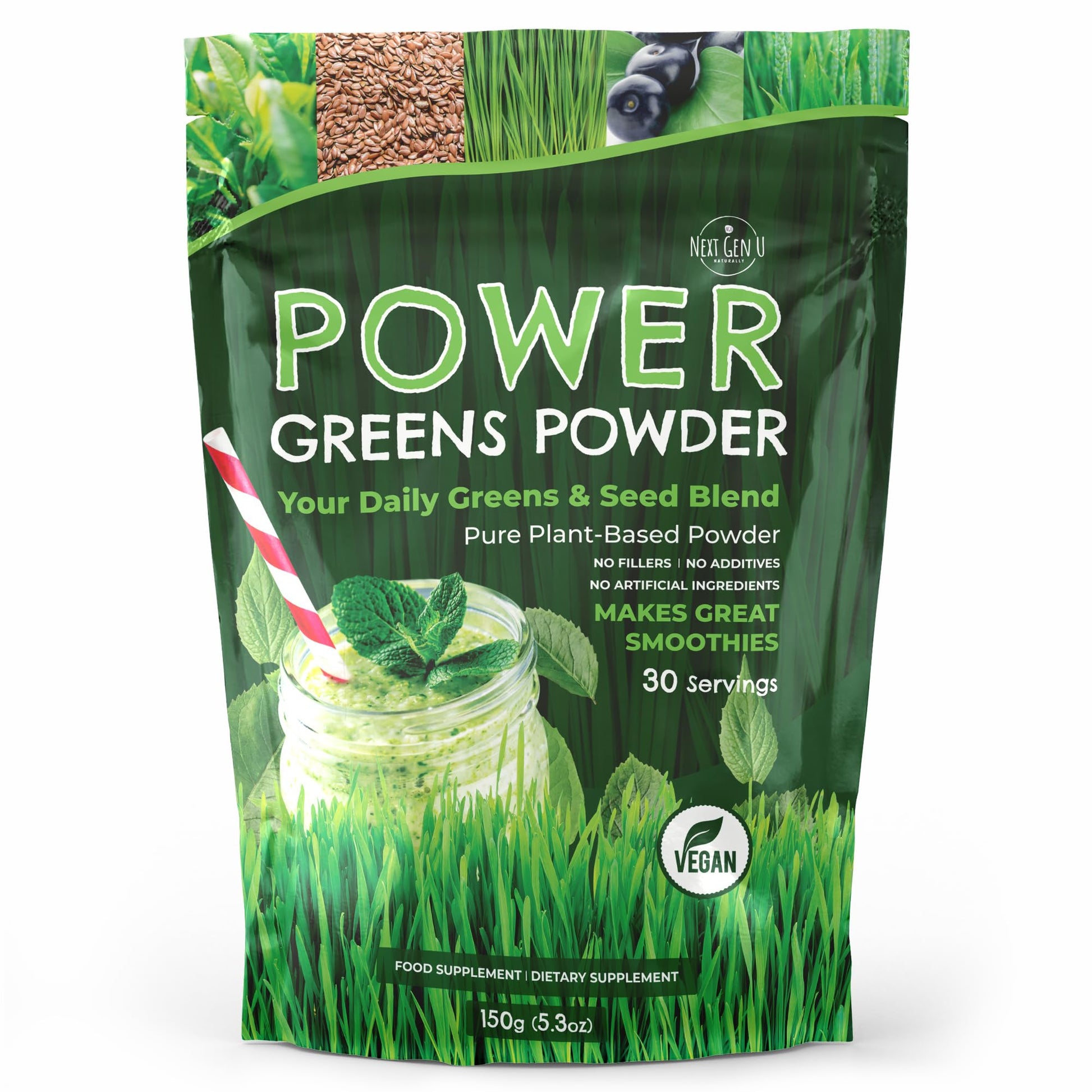 NGU Next Gen U Super Greens Powder 5.3 oz