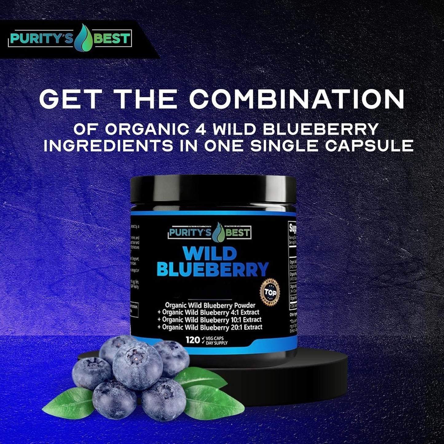 Purity`s Best Wild Blueberry Extract Capsules, 120