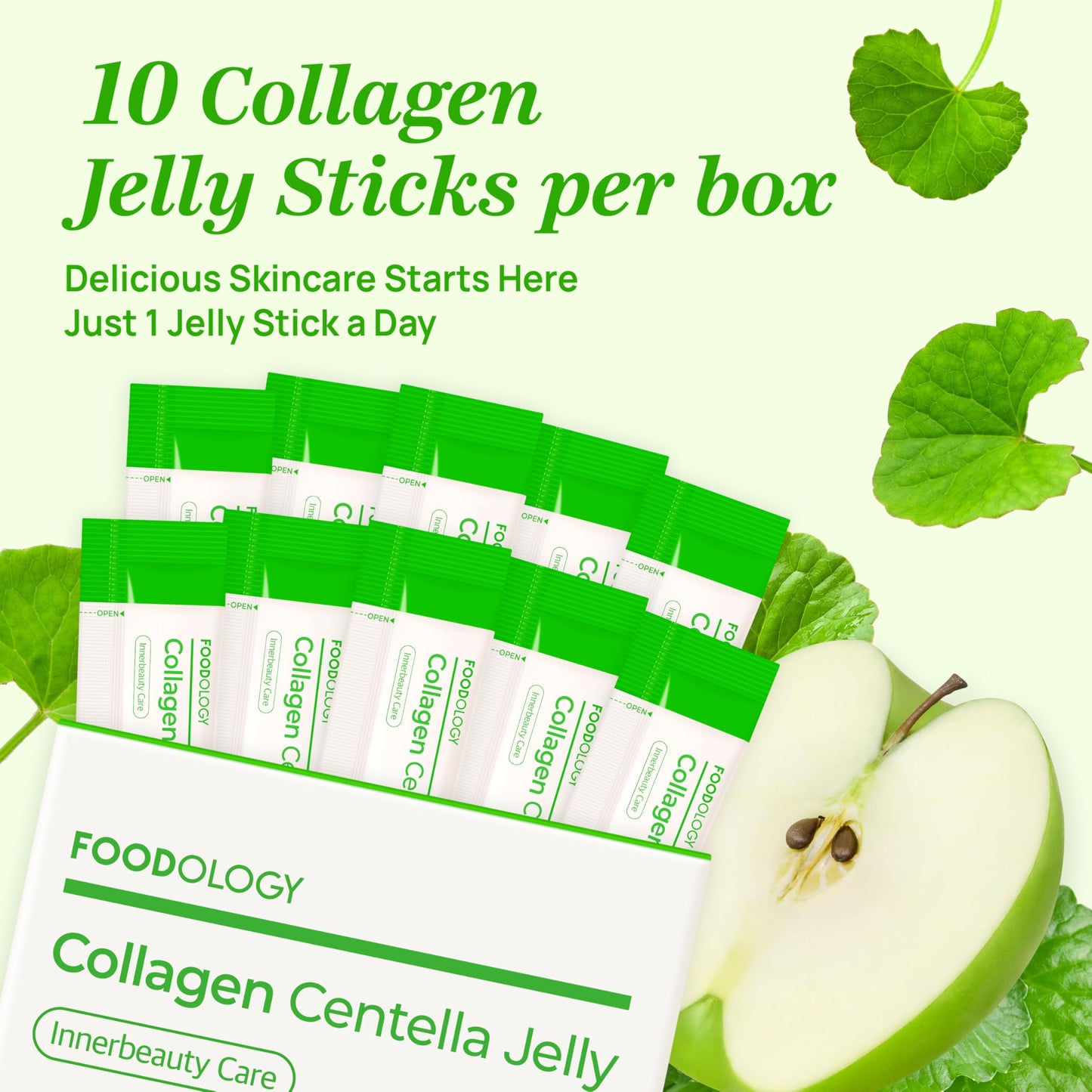 FOODOLOGY Coleology Centella Jelly Collagen Peptide Gummies, 10
