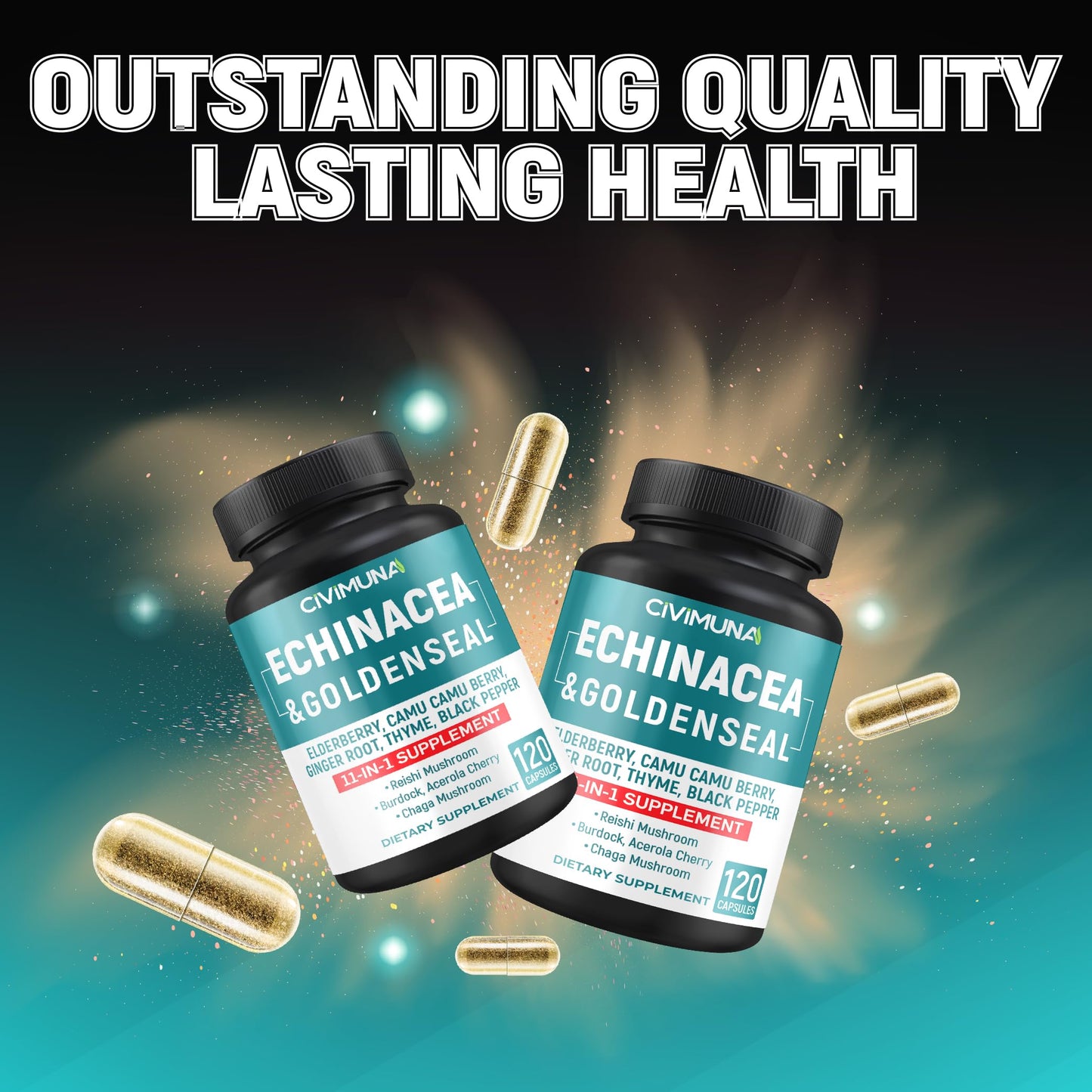 CIVIMUNA Echinacea Extract Capsules, 120 Count