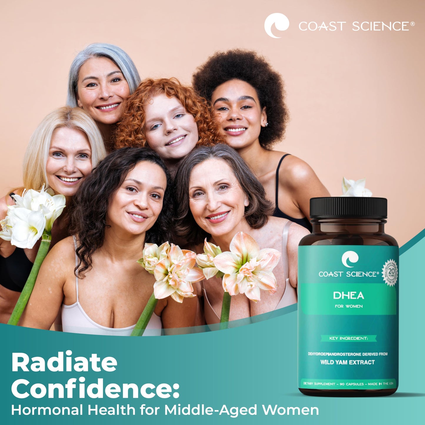 Coast Science DHEA 25mg Capsule 1 Count