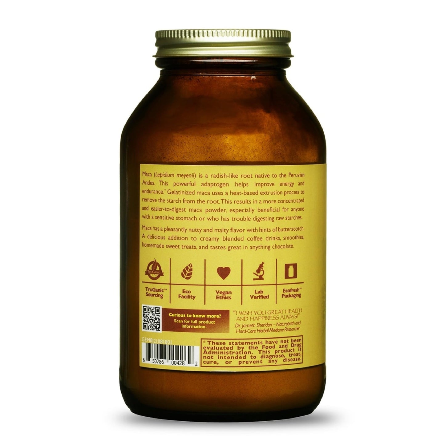 HEALTHFORCE SUPERFOODS Gelatinized Maca Powder, 8 Oz