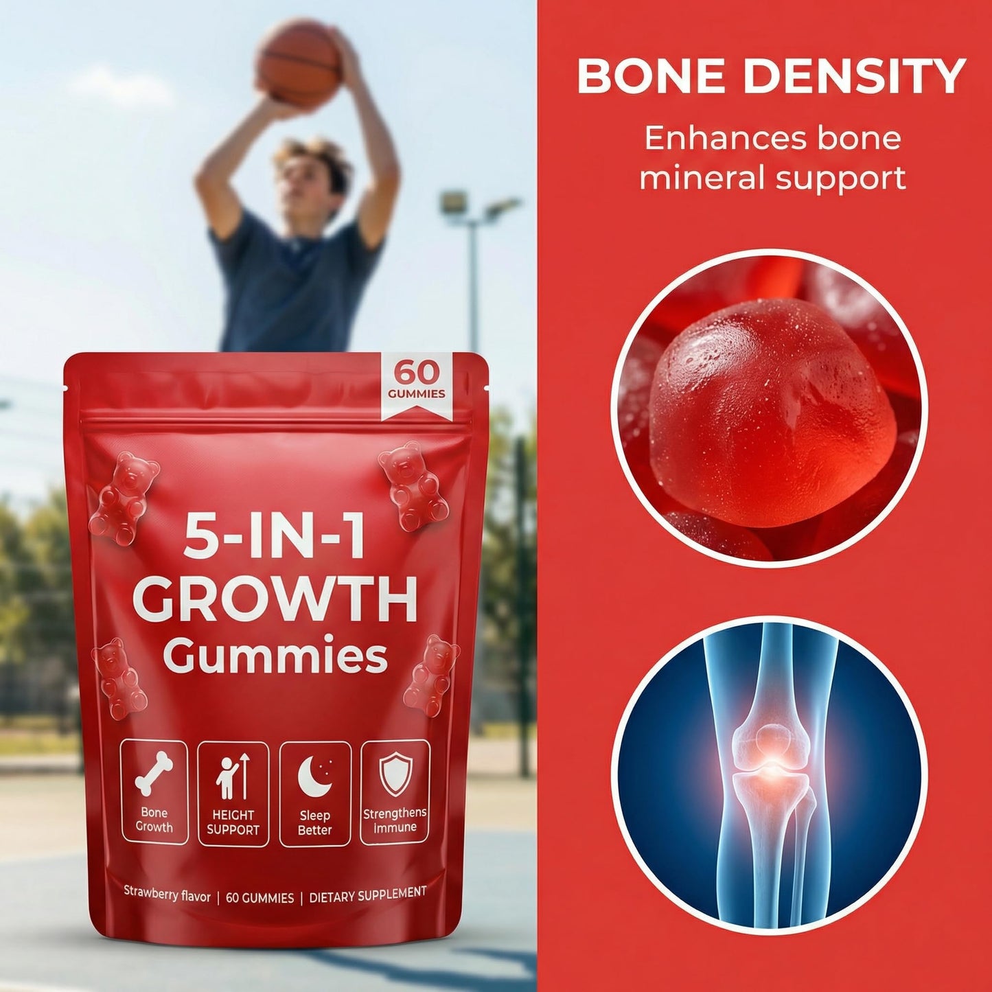 BERSEG 5-in-1 Growth Gummies 60-count