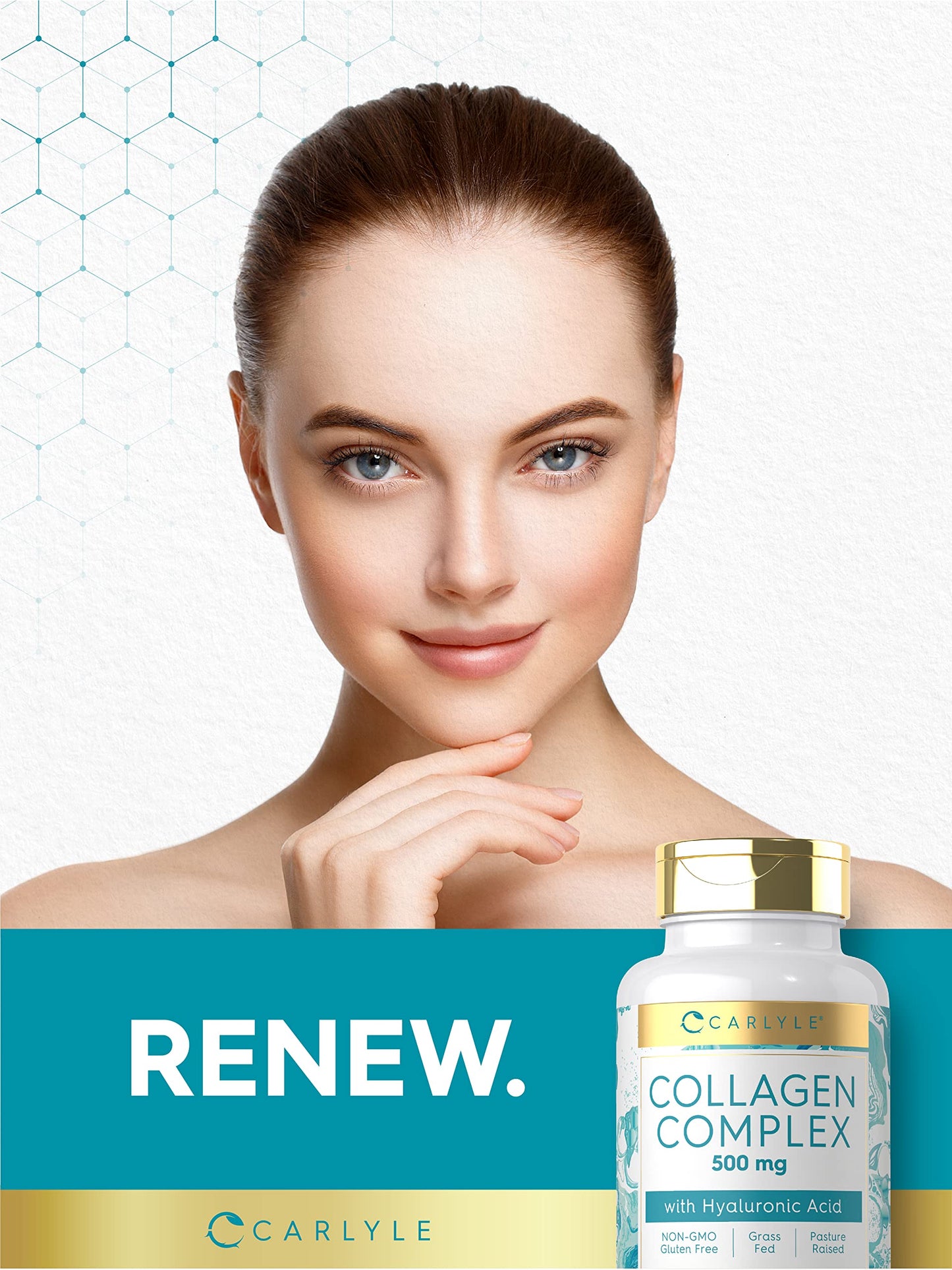Carlyle Collagen Capsules with Hyaluronic Acid 500mg, 90 Capsules