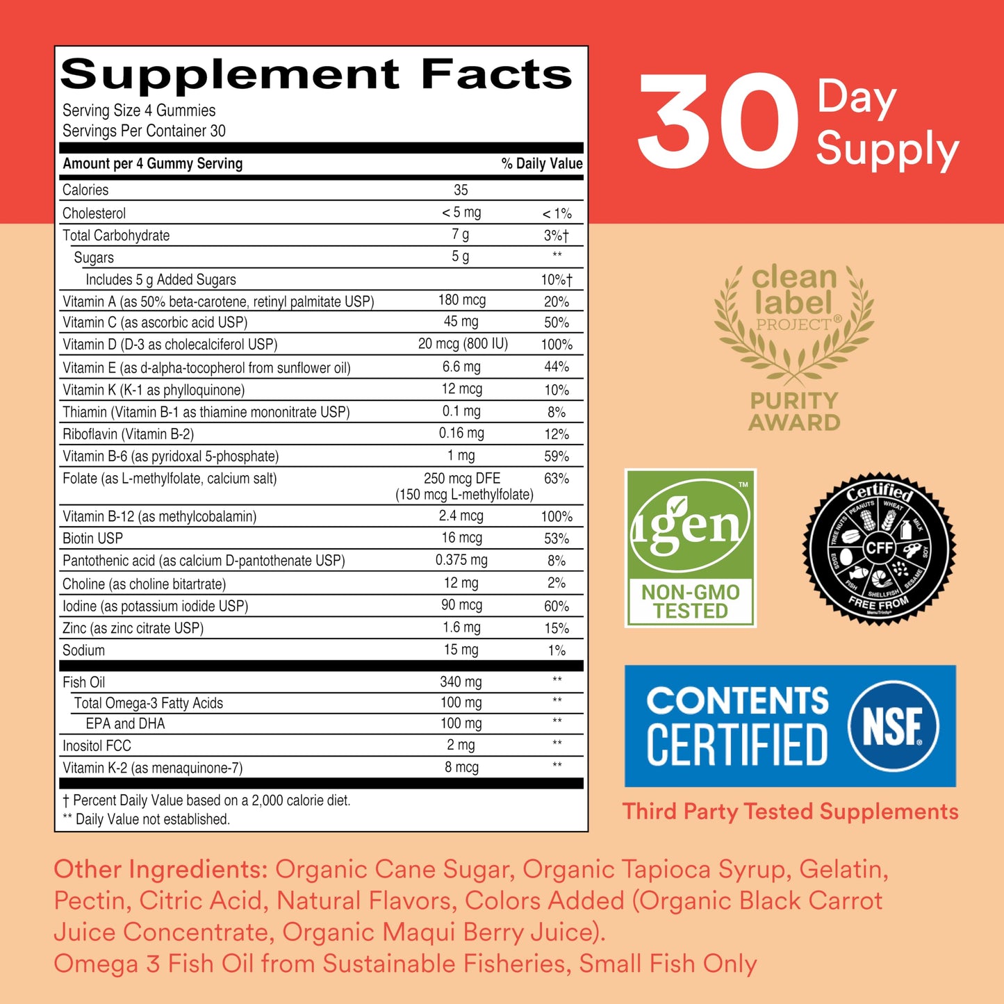 SmartyPants Kids Multivitamin Gummies, 120 Count
