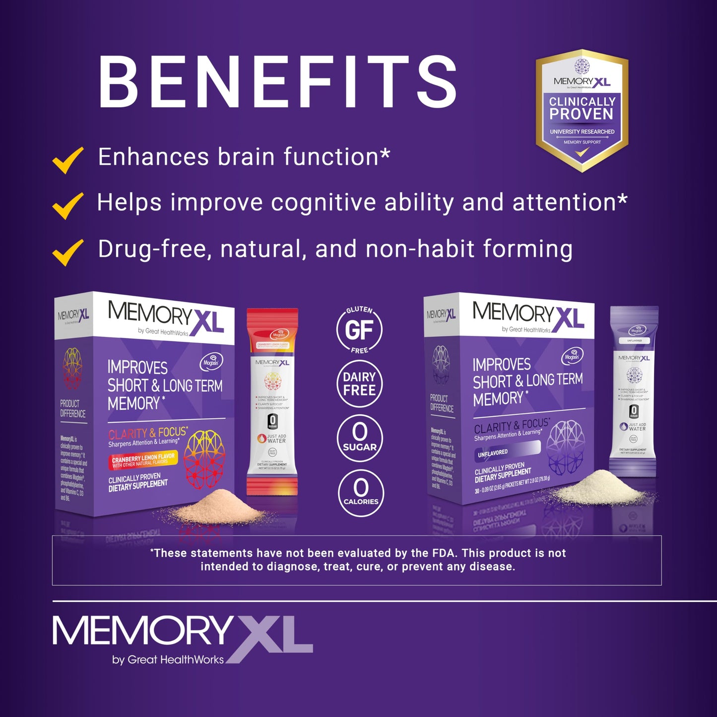 OmegaXL MemoryXL Brain Supplement for Memory & Focus Powder, 30