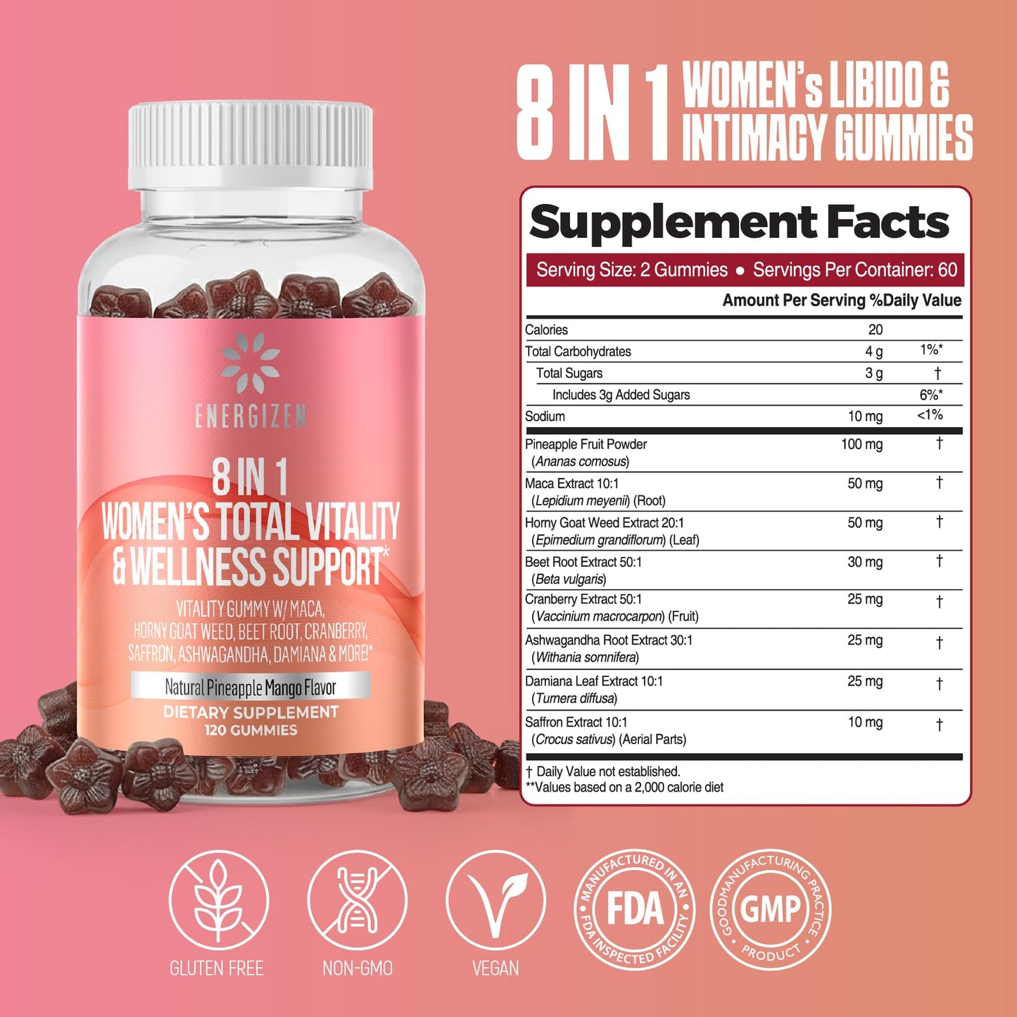 Energizen Women's Vitality Gummies 120 Count