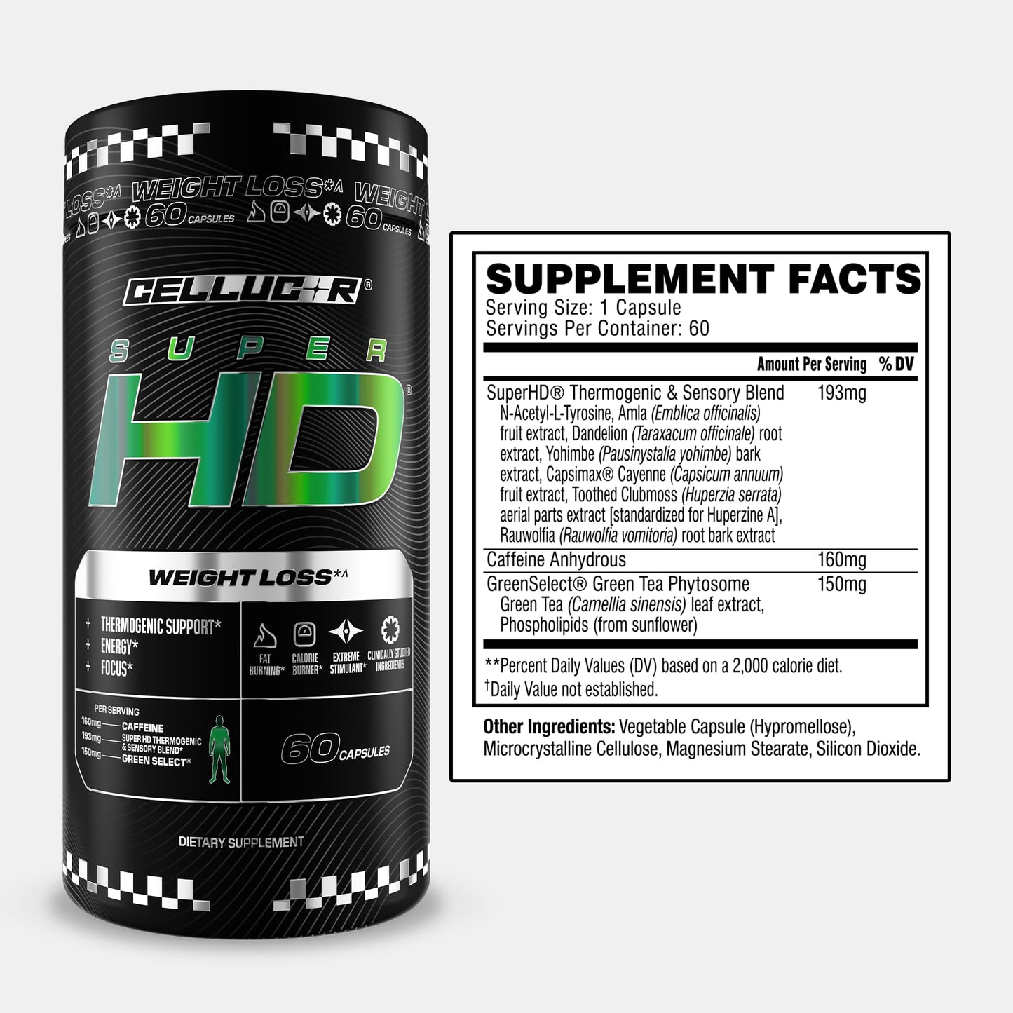 Cellucor SuperHD Thermogenic Fat Burner Capsule, 60 Count