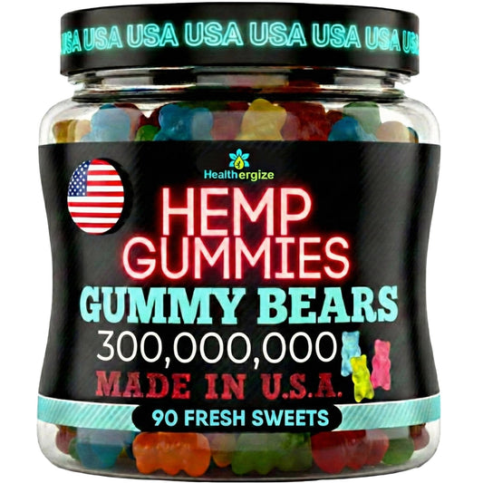 Healthergize Hemp Gummies for Sleep - Calm Relaxing Night Support - Non-Melatonin, Chewable, 90 Count
