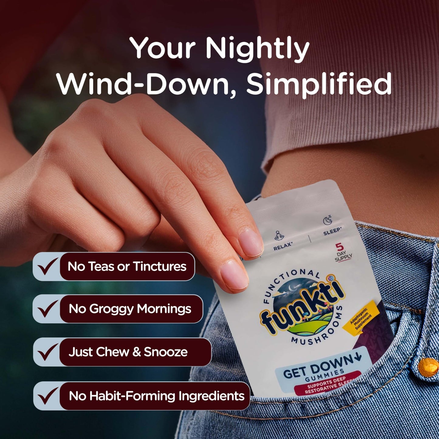 Funkti Sleep Mushroom Gummies Gummy 5 Count