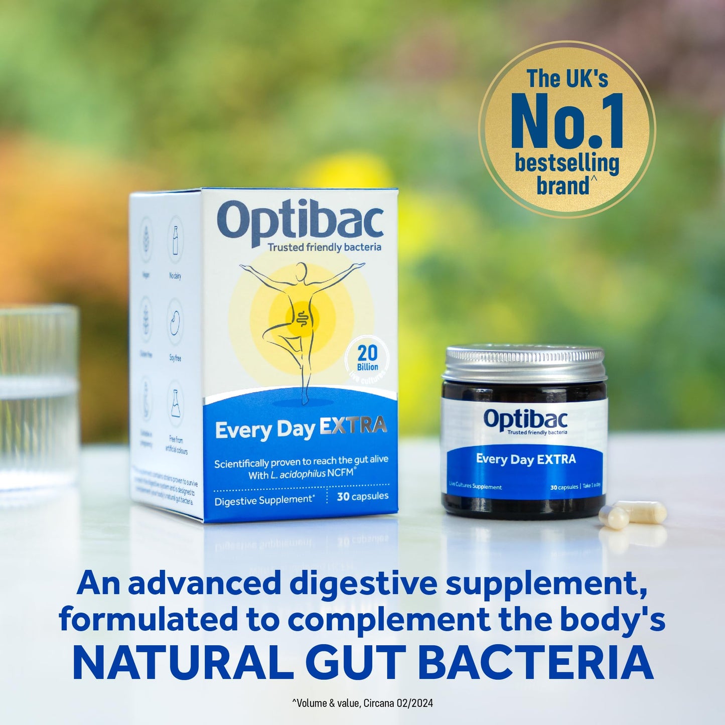Optibac Probiotics For Every Day EXTRA - Vegan 20 Billion CFU Multi-Strain, 90 Capsules