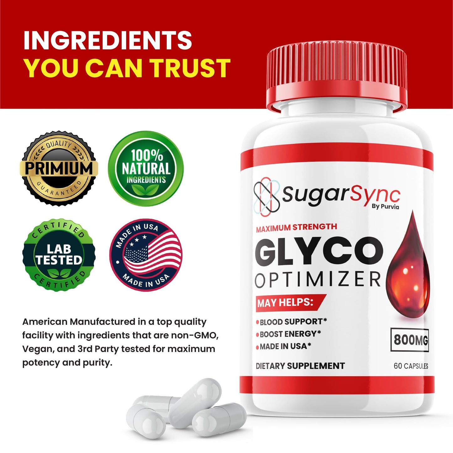 Purvia Sugar Sync Glyco Optimizer Capsule, 60 Count