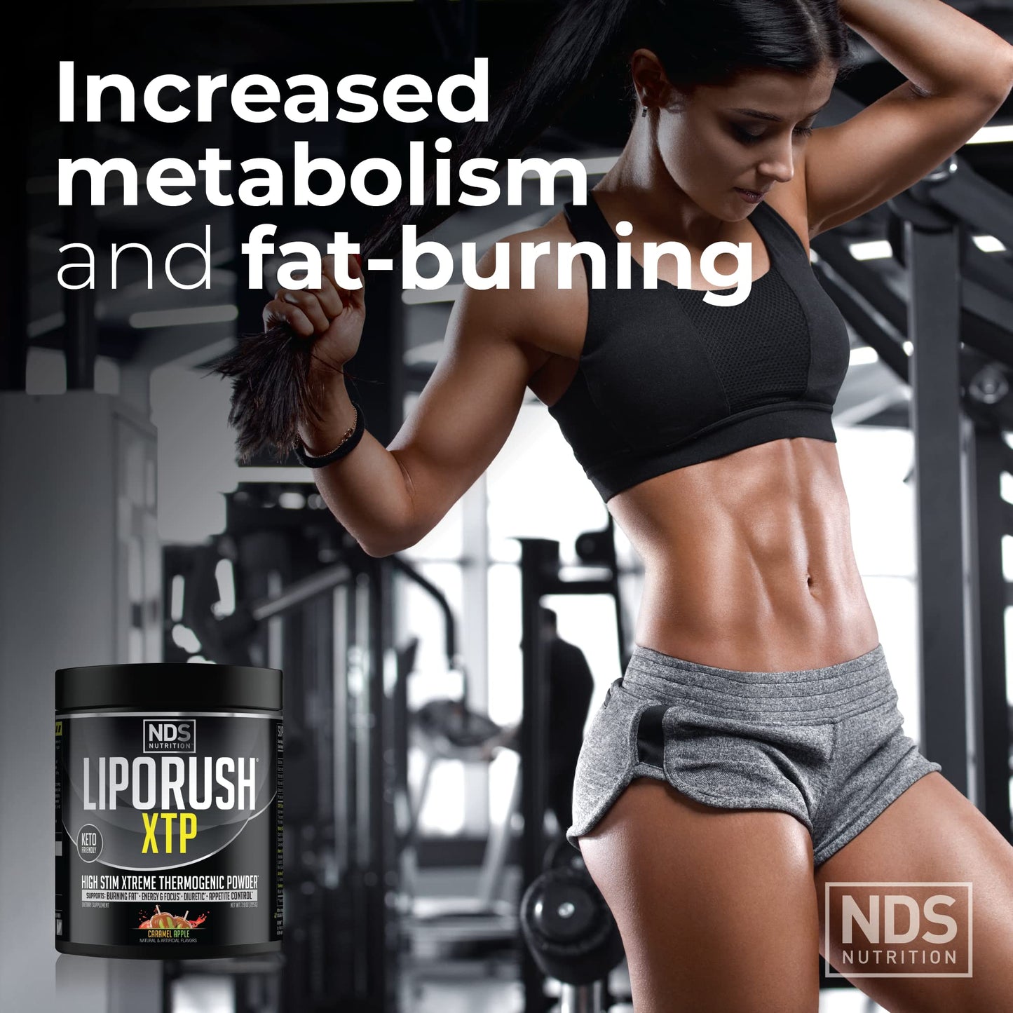 LIPORUSH NDS Nutrition XTP Thermogenic Fat Burner with L-Carnitine Powder, 7.9 Ounce