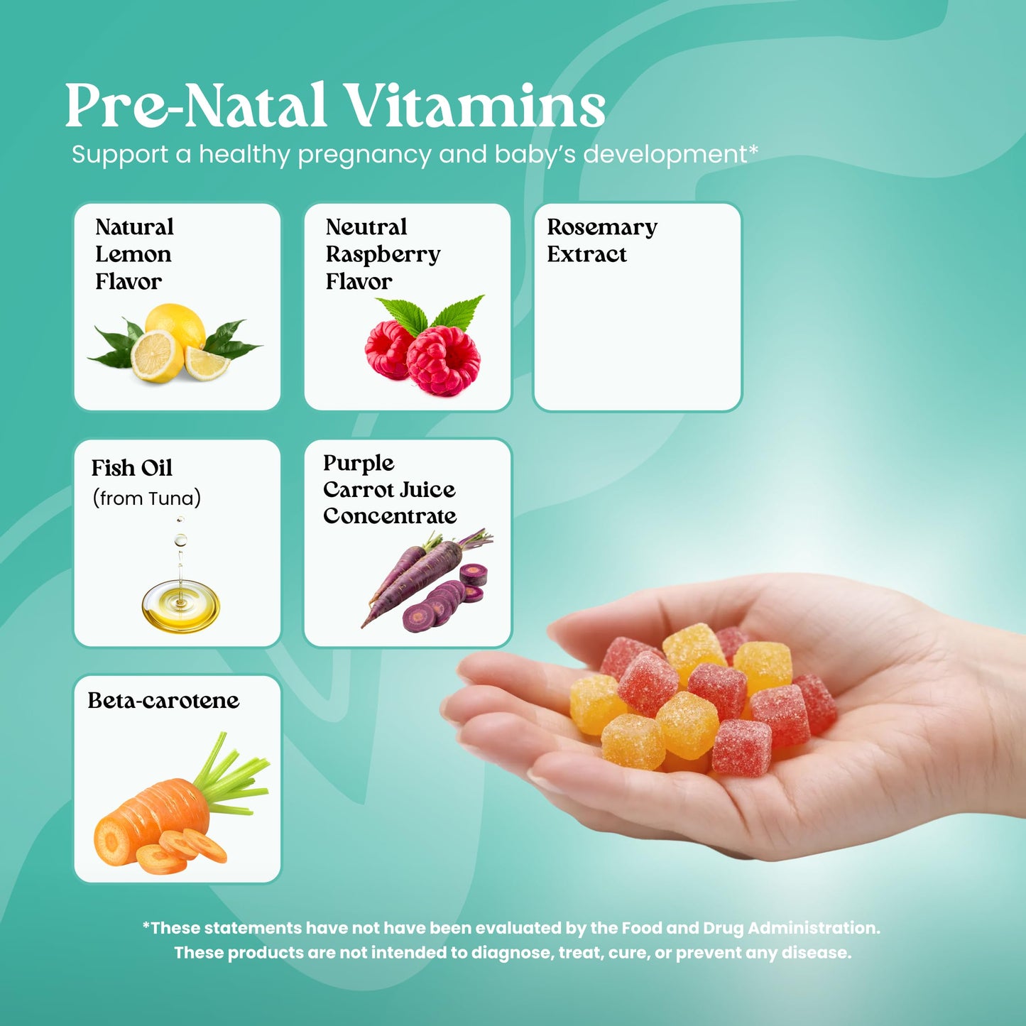 VITA GLOBE Prenatal Fish Oil Gummy Vitamins - 60 Count