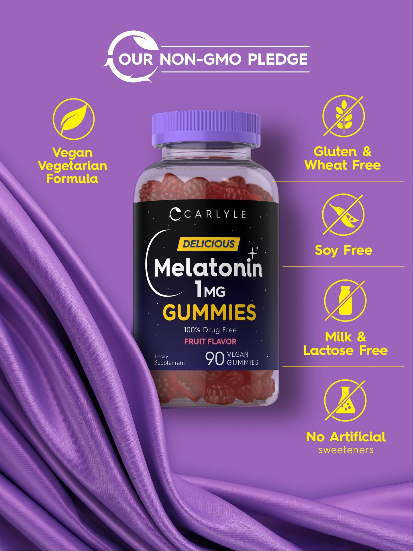 Carlyle Melatonin 1mg Gummies, 90 Count