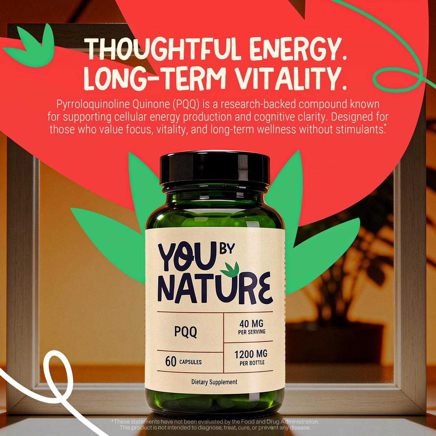 YOUBYNATURE Pyrroloquinoline Quinone PQQ Daily Capsule, 60 Capsules