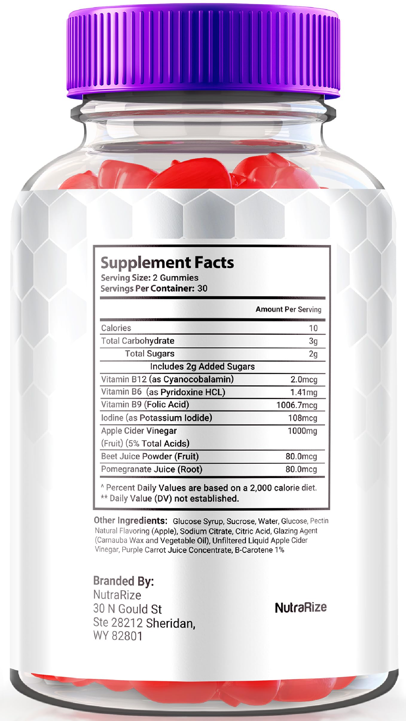 NutraRize Turbo Ripped Keto ACV Gummies, 120 Gummies