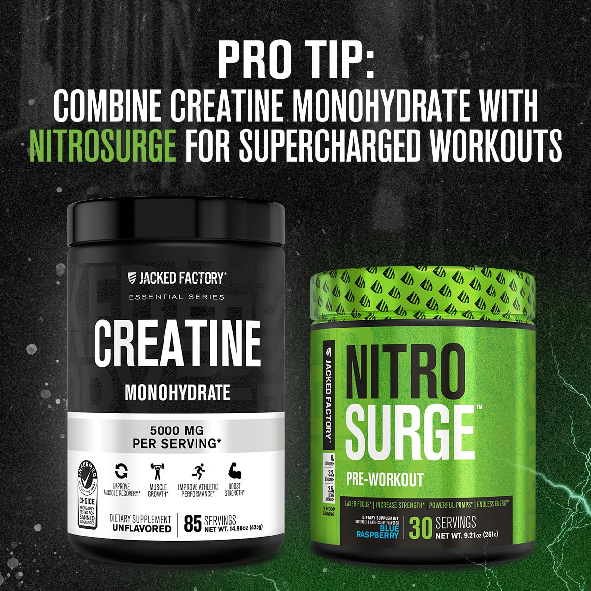 Jacked Factory Creatine Monohydrate Powder 85 Servings