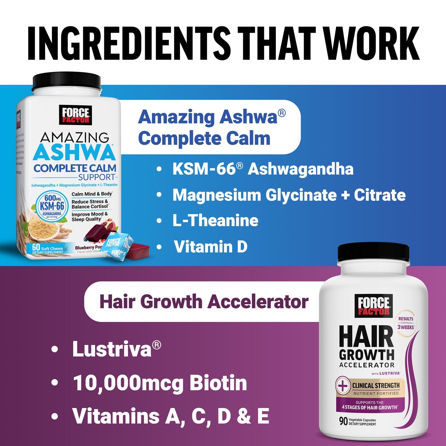 Force Factor Hair Growth Accelerator Capsules, 90 Capsules