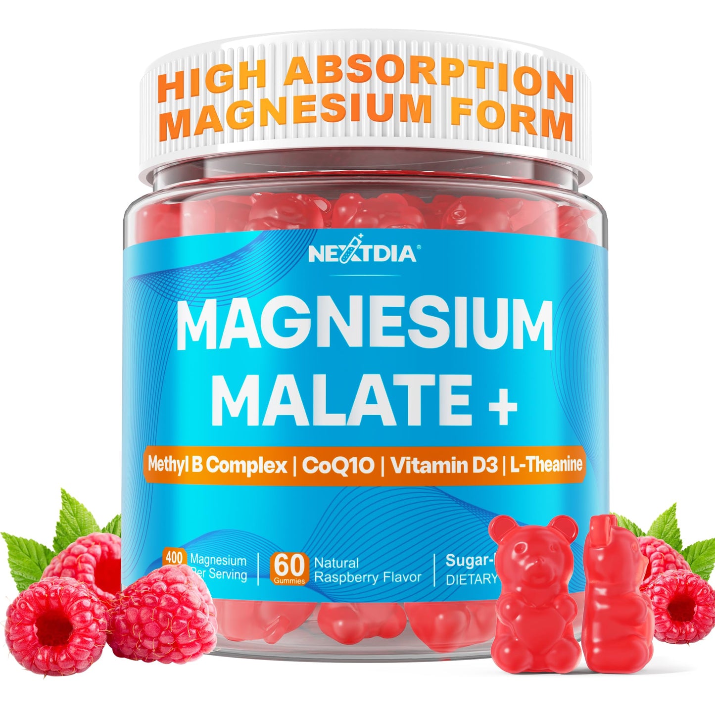 Nextdia Magnesium Malate Gummies for Adults, Gummy, 60 Count