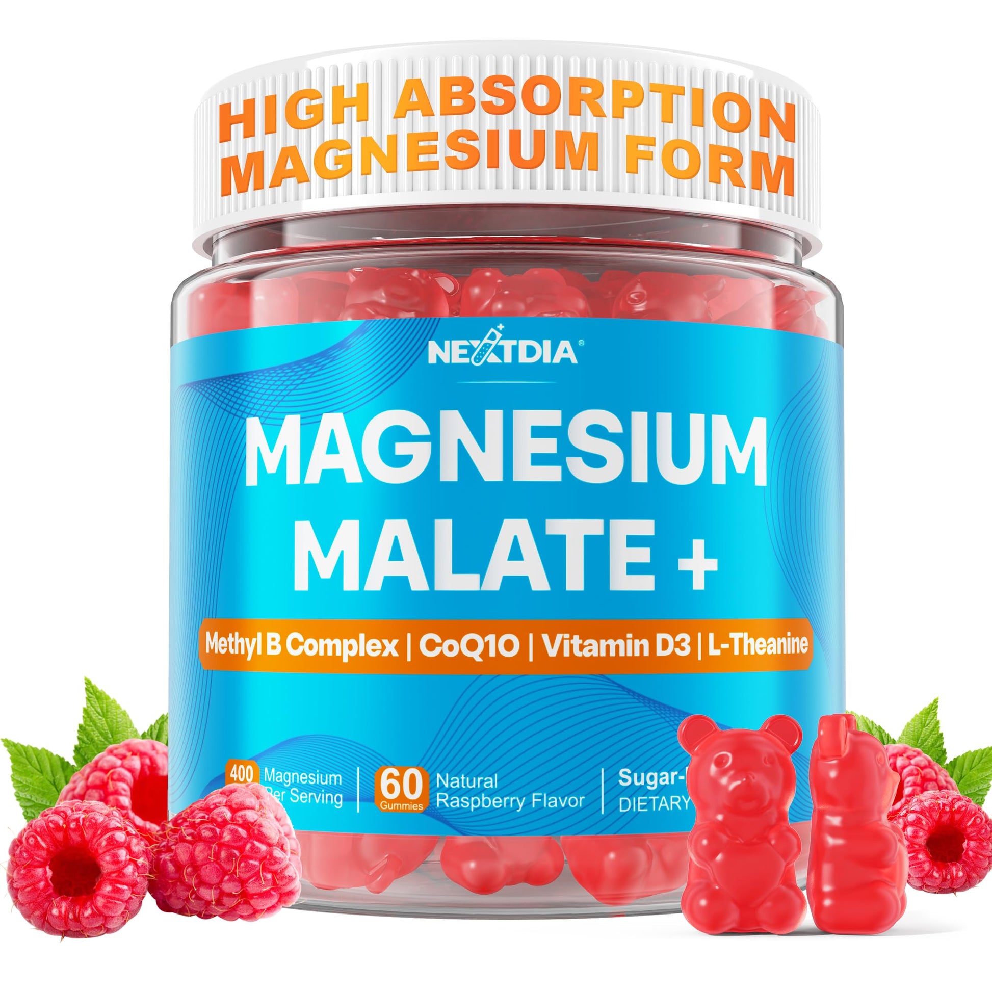 Nextdia Magnesium Malate Gummies for Adults, Gummy, 60 Count