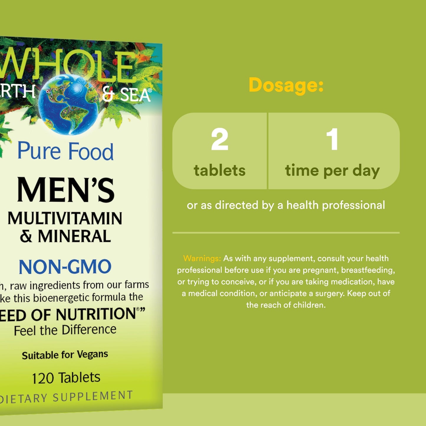 Natural Factors Whole Earth & Sea Men's Multivitamin & Mineral, 120 Tablets