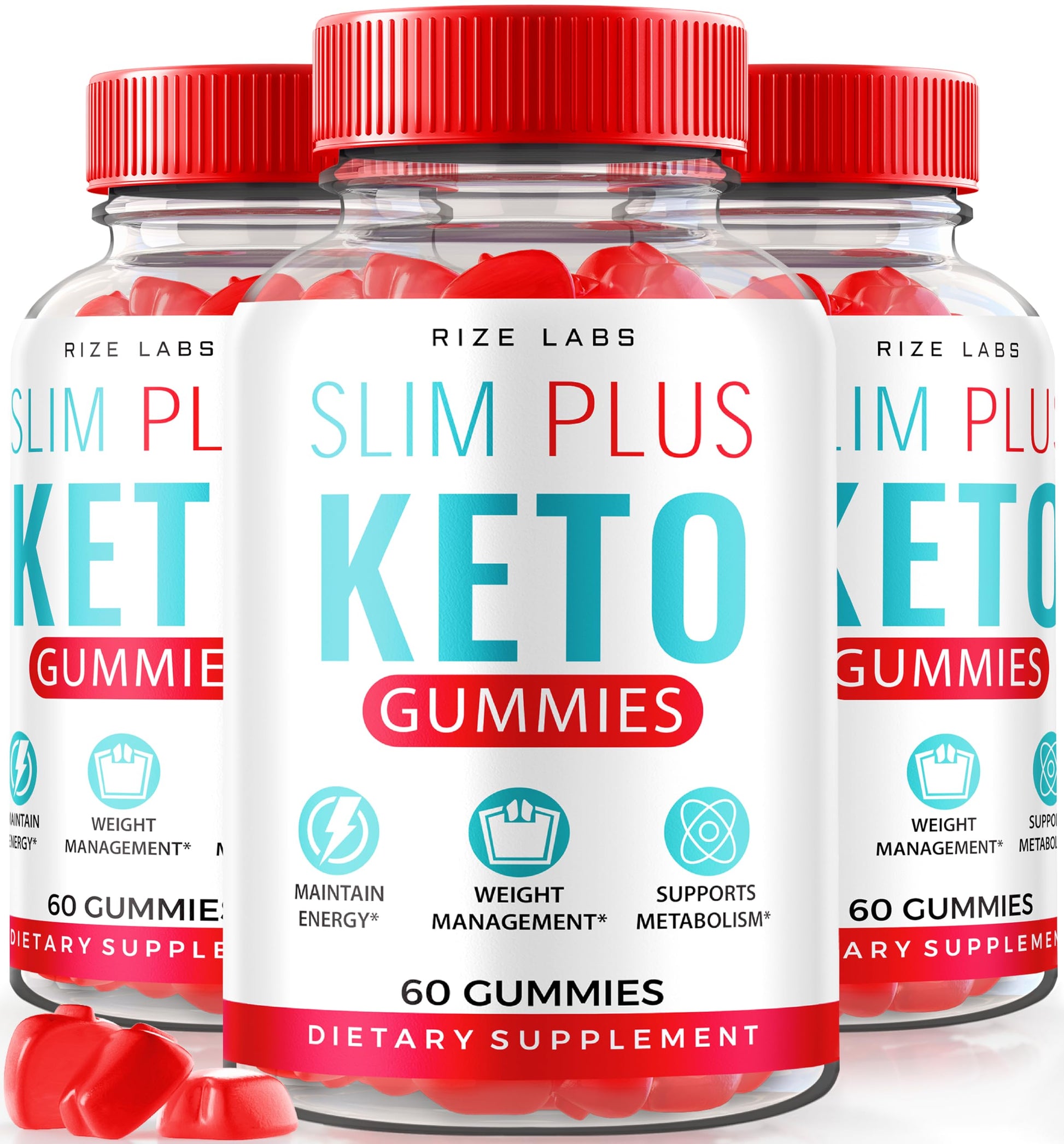 Rize Labs Slim Plus Keto ACV Gummies for Advanced Weight Loss, All Natural Apple Cider Vinegar Supplement, 180 Gummies