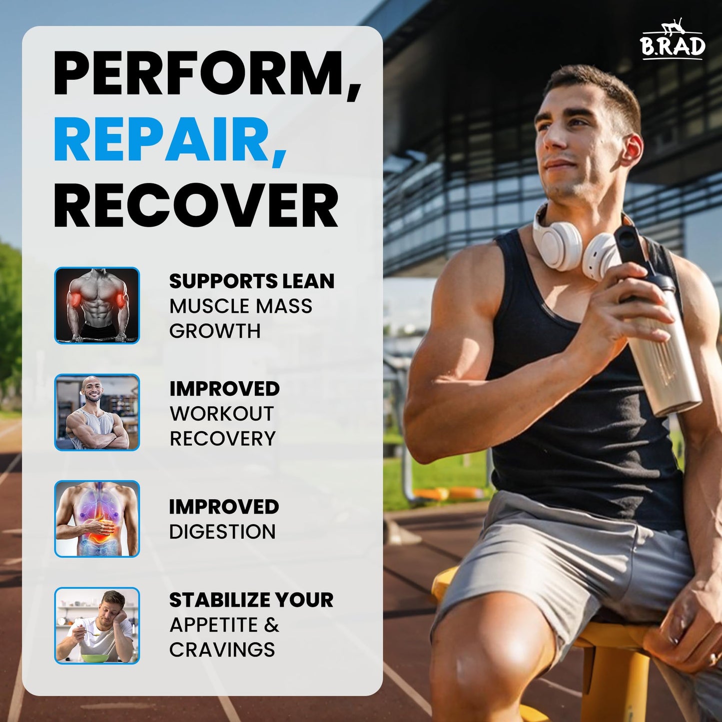 B.rad Superfuel Grass-Fed Whey Protein Isolate Boosted with Creatine Powder, 32 Servings