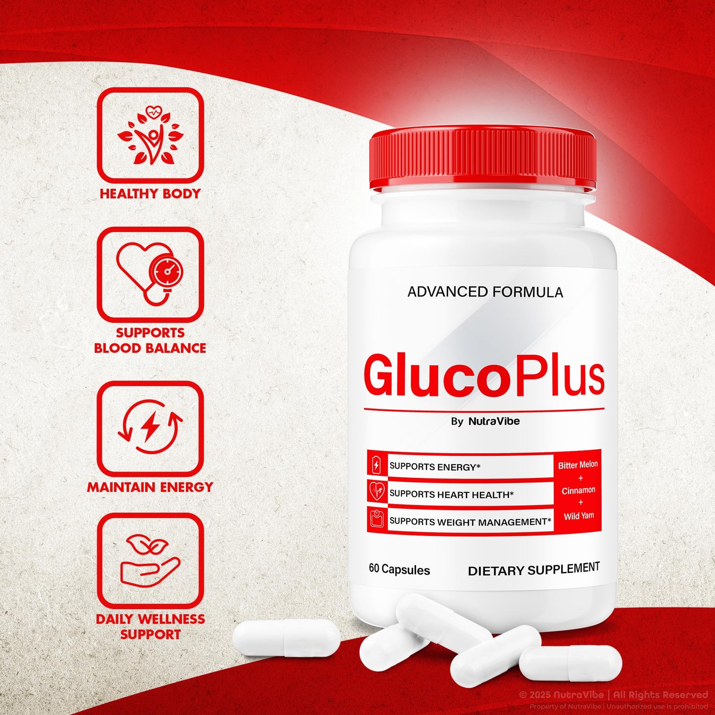 NutraVibe GlucoPlus Capsule 60 Count