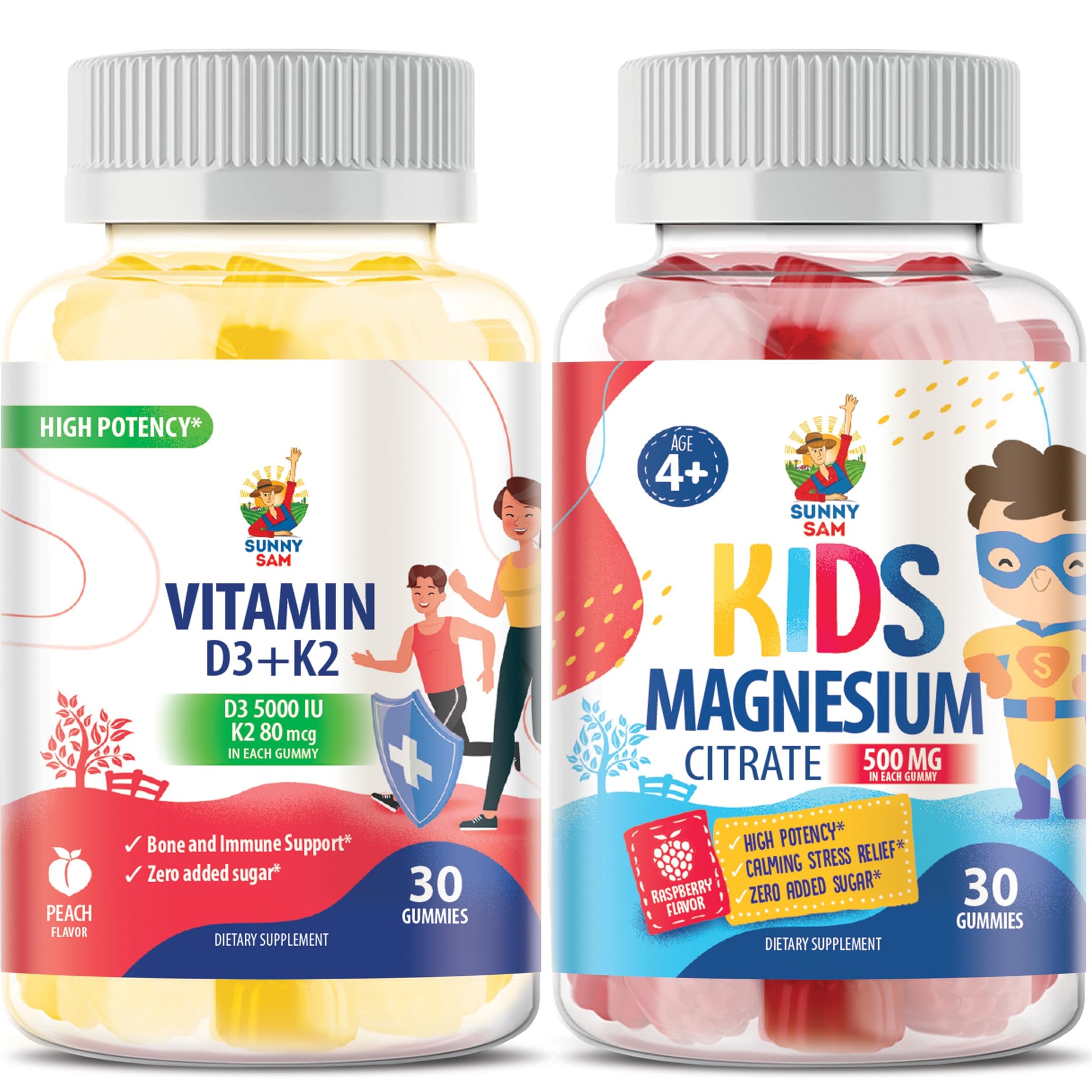 SUNNY SAM Magnesium Gummies for Kids & Adults Chewable 30-count