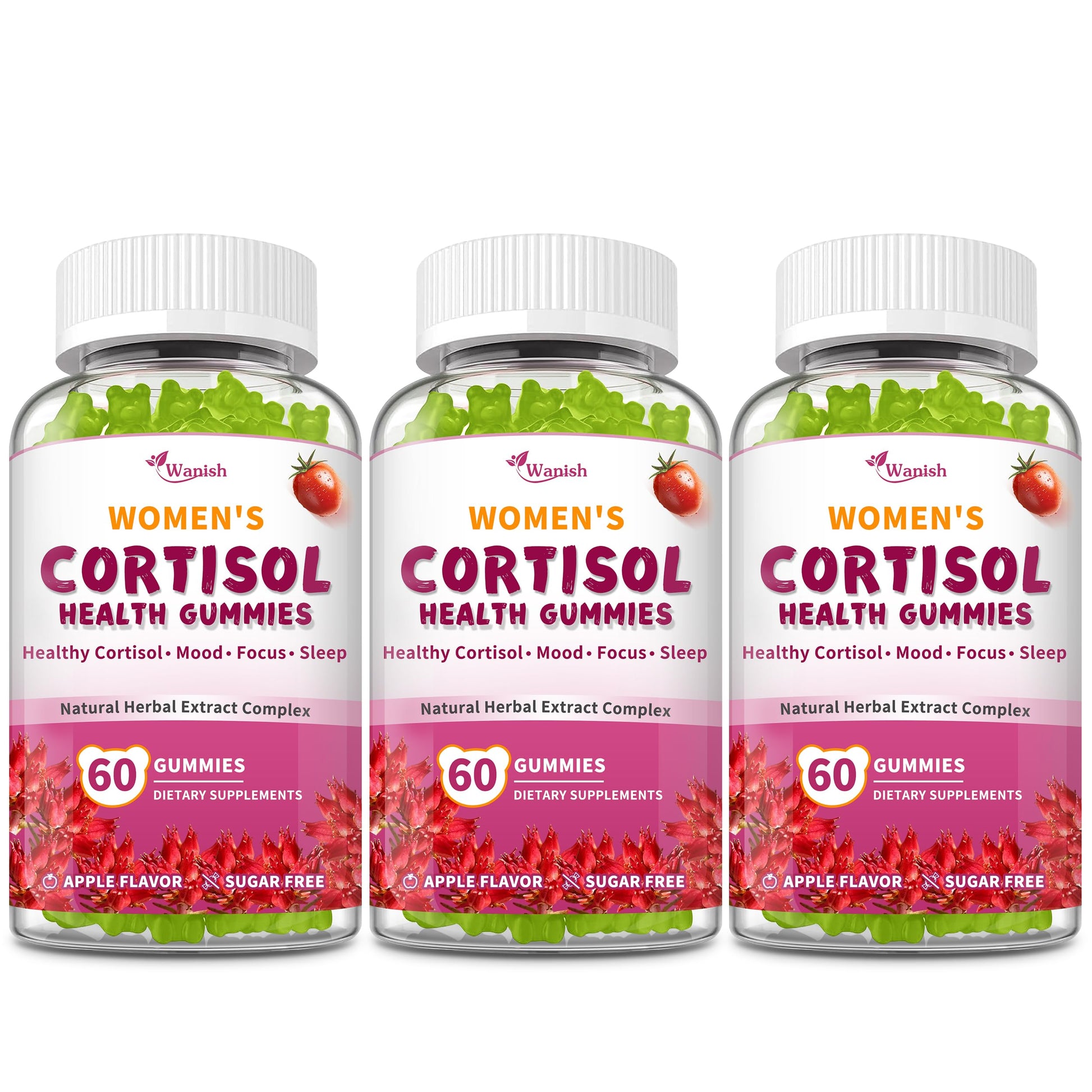 Wanish Cortisol Manager for Adrenal Support, 180 Gummies
