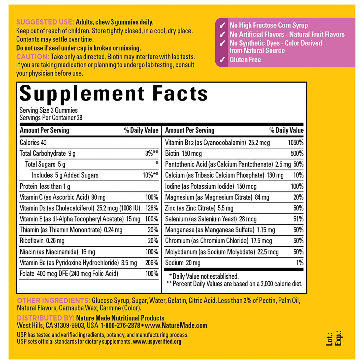 Nature Made Advanced Multivitamin Gummies 50+ for Her, 168 Count