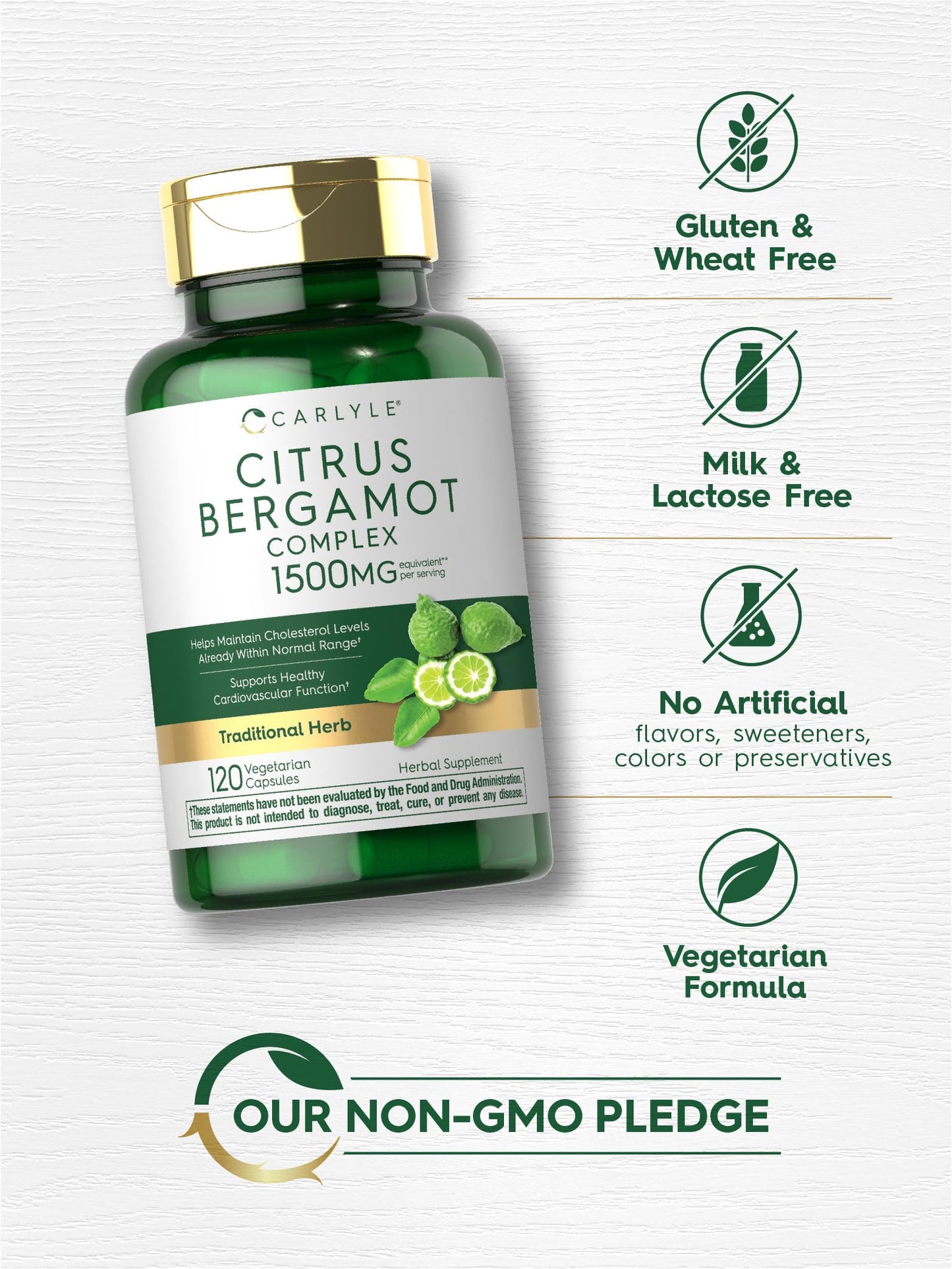Carlyle Citrus Bergamot Supplement Extract Complex Capsules, 120 Count