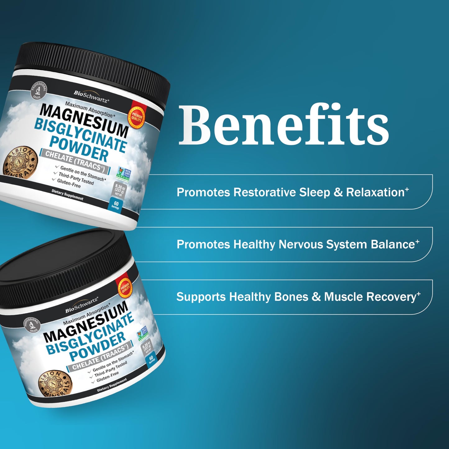 BioSchwartz Magnesium Bisglycinate Powder 8.36 Ounce
