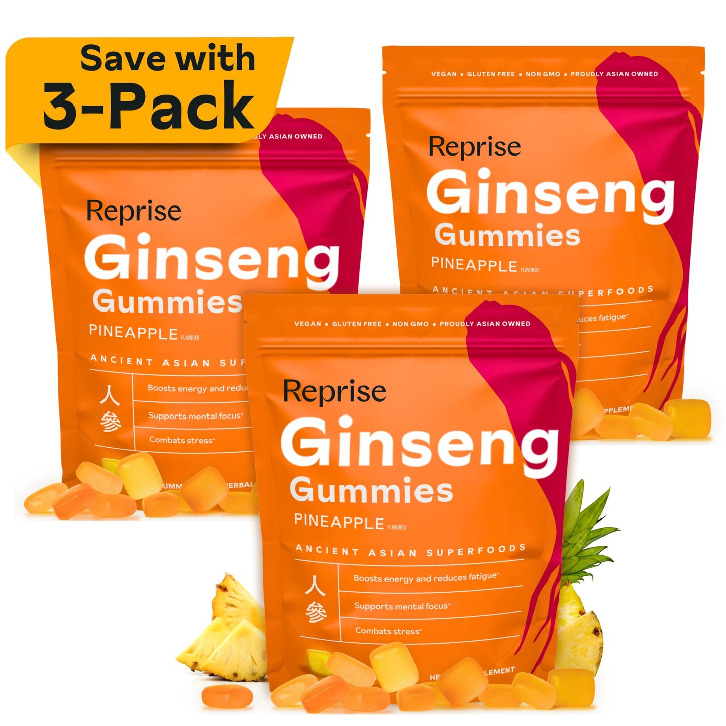 Reprise Ginseng Gummies 135 Count