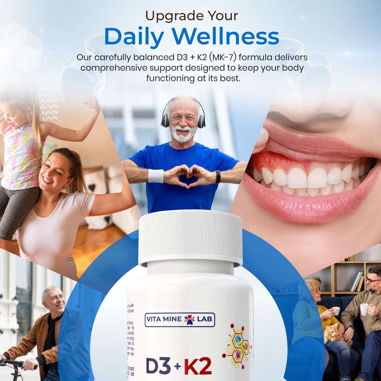 VITA MINE LAB Vitamin D3 + K2 Capsule 60 Count