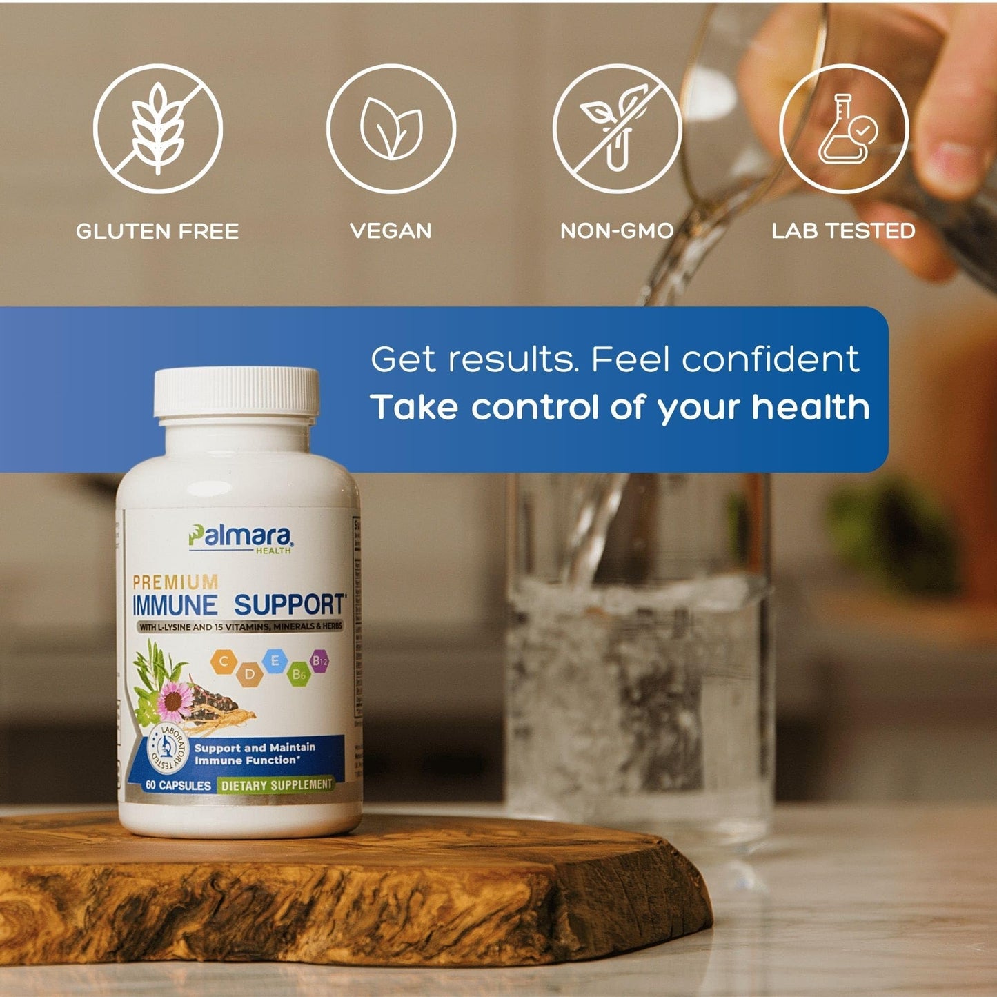 Palmara Health Premium Immune Support Capsules, 60 Count
