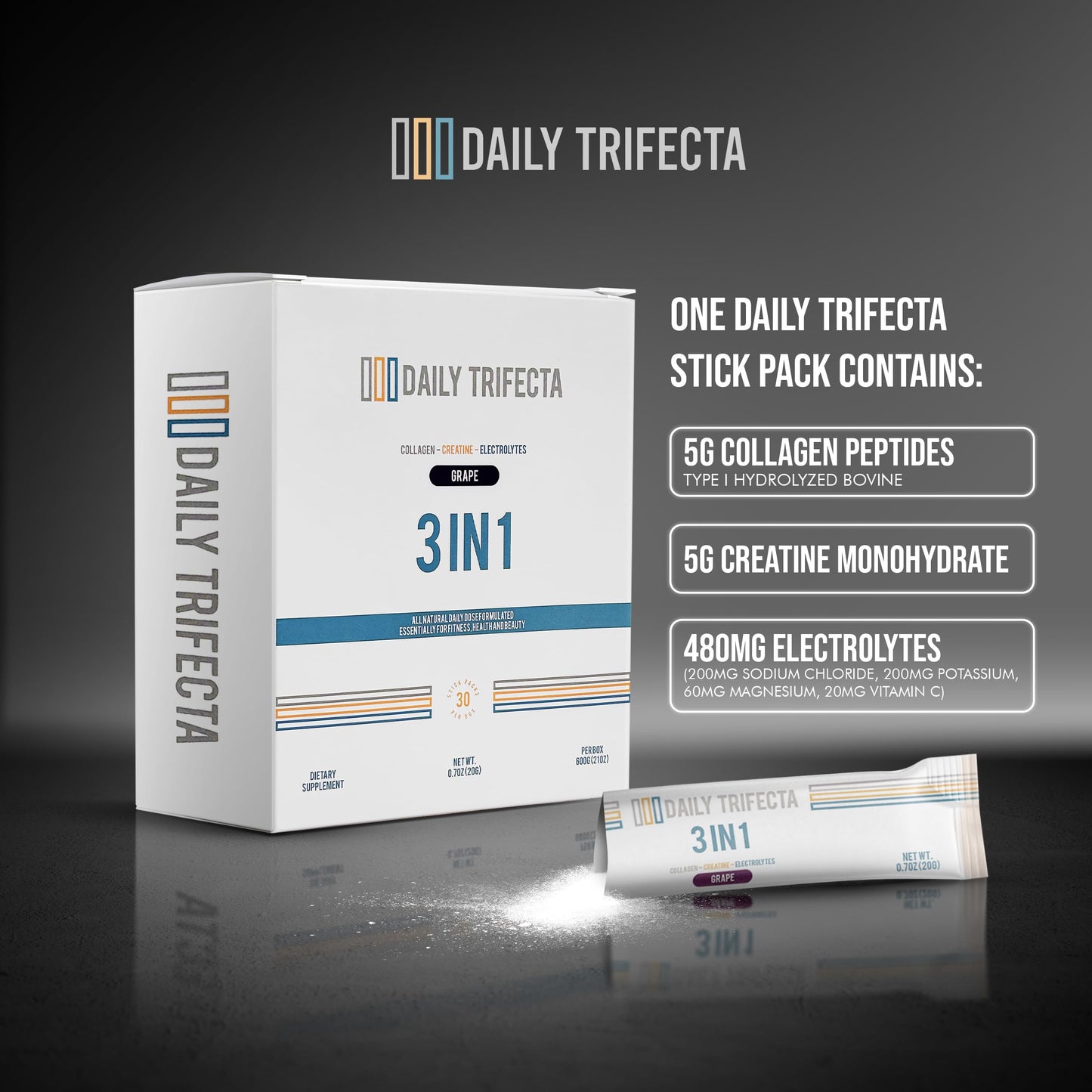 Lovie Style Daily Trifecta 3-in-1 Collagen, Creatine & Electrolyte Strawberry Powder 21