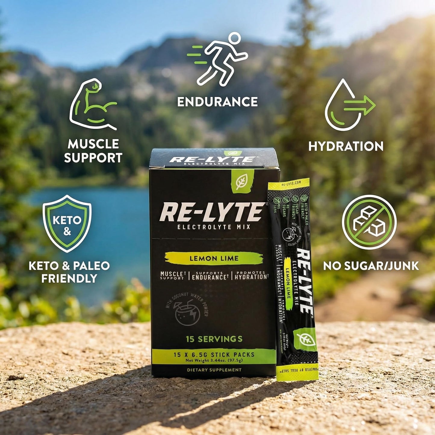 GROVE Relyte Electrolyte Mix Lemon Powder, 3 Pack