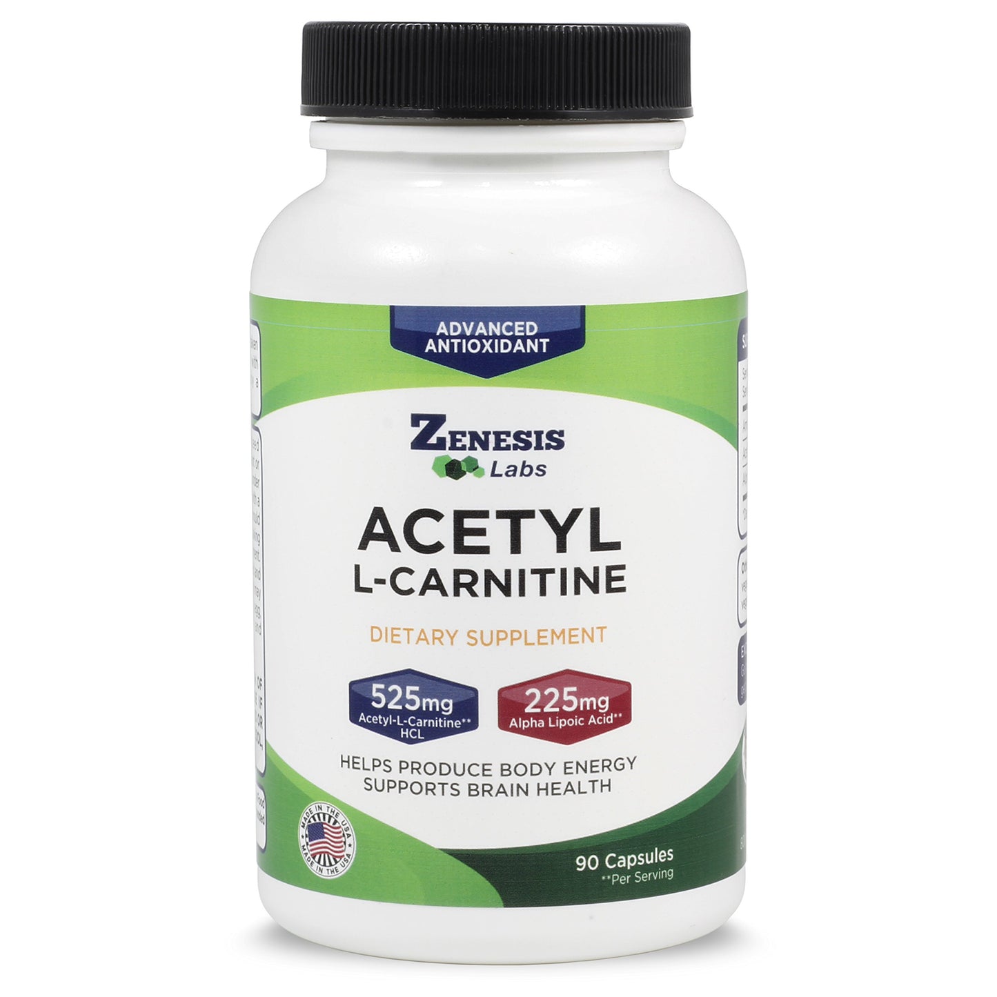 Zenesis Labs Acetyl L-Carnitine with Alpha Lipoic Acid Capsules, 90 Count