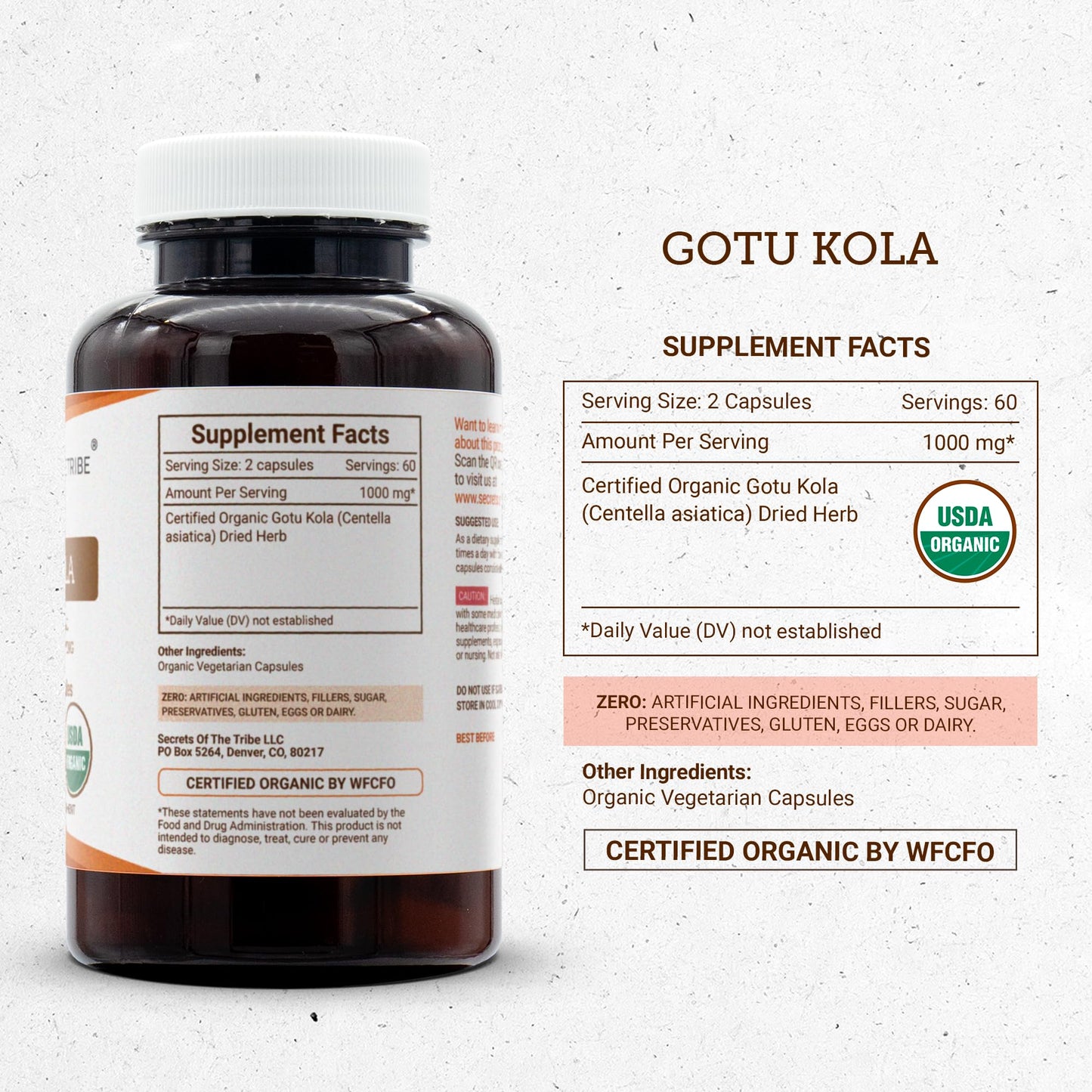 Secrets of the Tribe Gotu Kola Capsules 120 Count