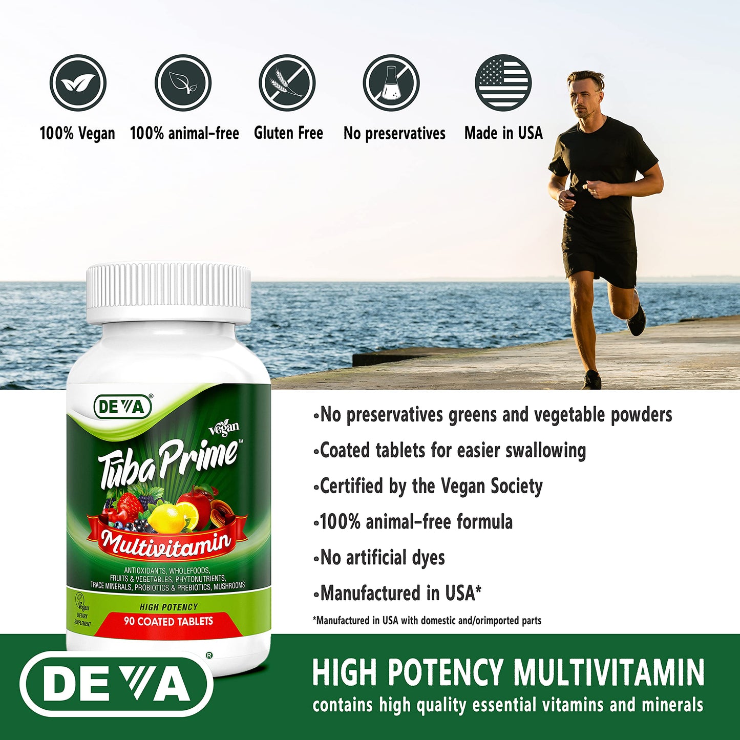 DEVA Tuba Prime Vegan Multivitamin Tablet, 90 Tablets