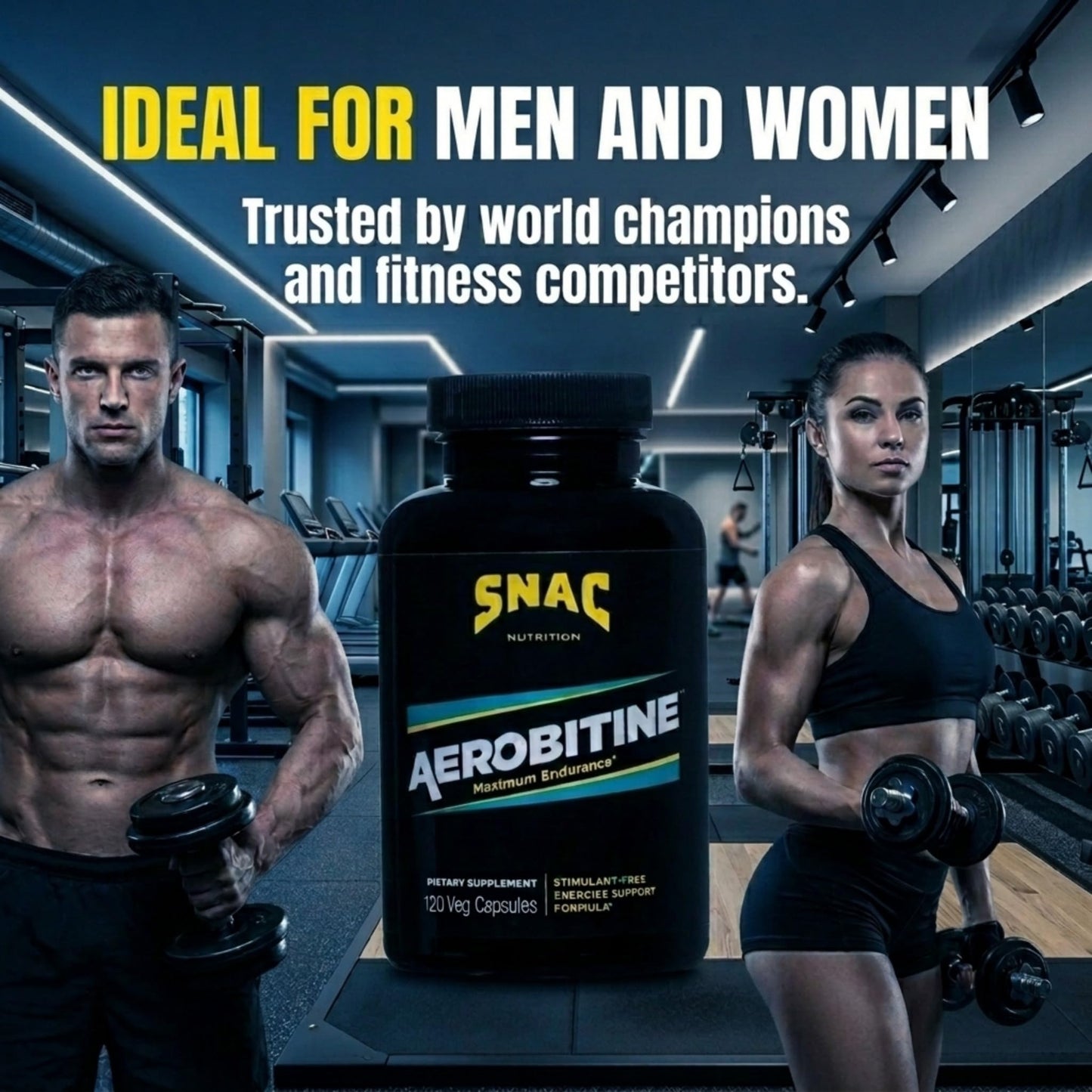 SNAC Aerobitine Stimulant-Free Pre-Workout Veggie Capsules, 120 Count