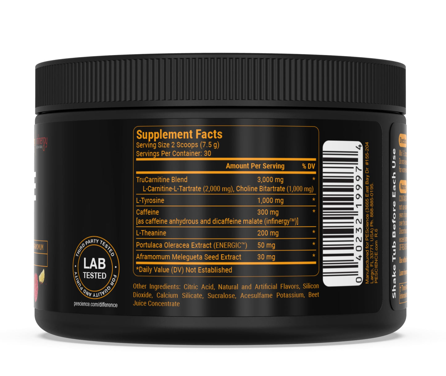 PEScience Alphamine Thermogenic Pre-Workout with L-Carnitine Raspberry Lemonade Powder 6.13 Ounce
