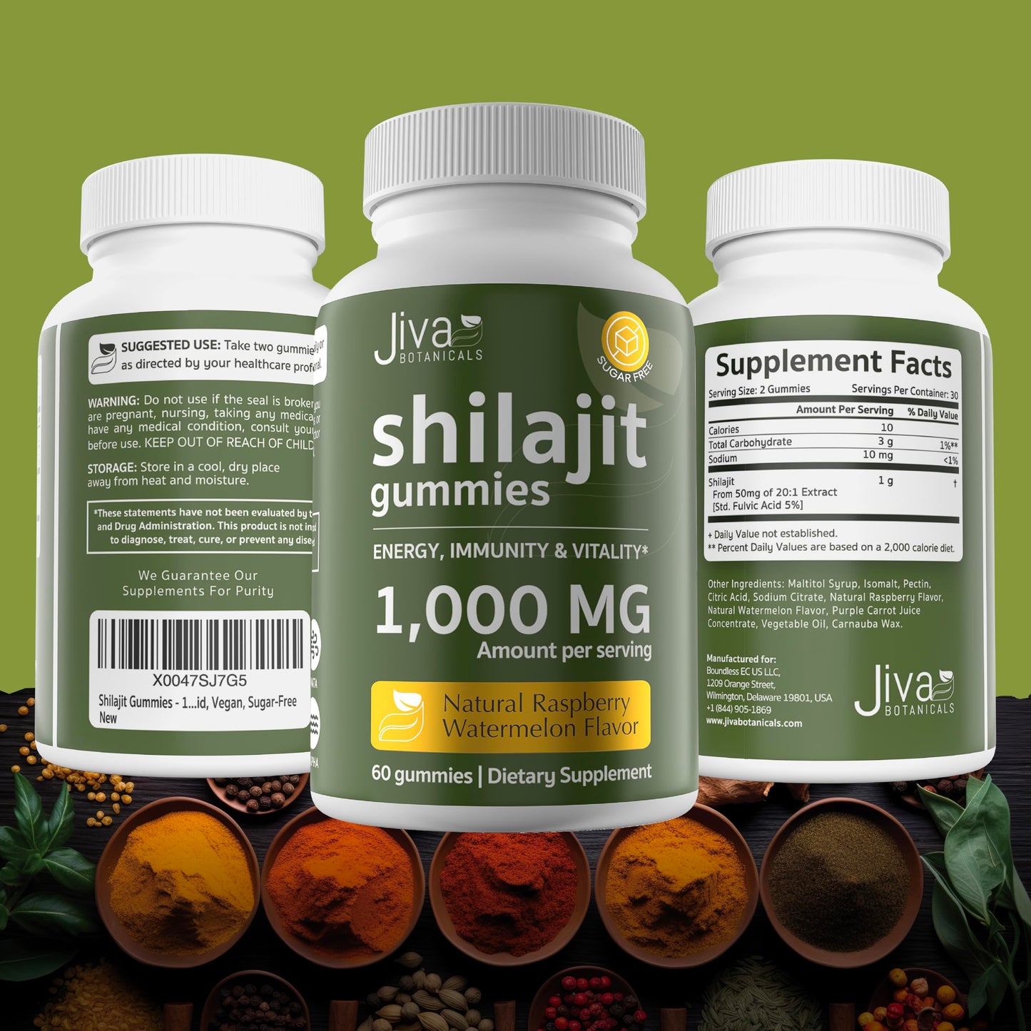 Jiva Botanicals Shilajit Gummies 1000mg, 60 Count