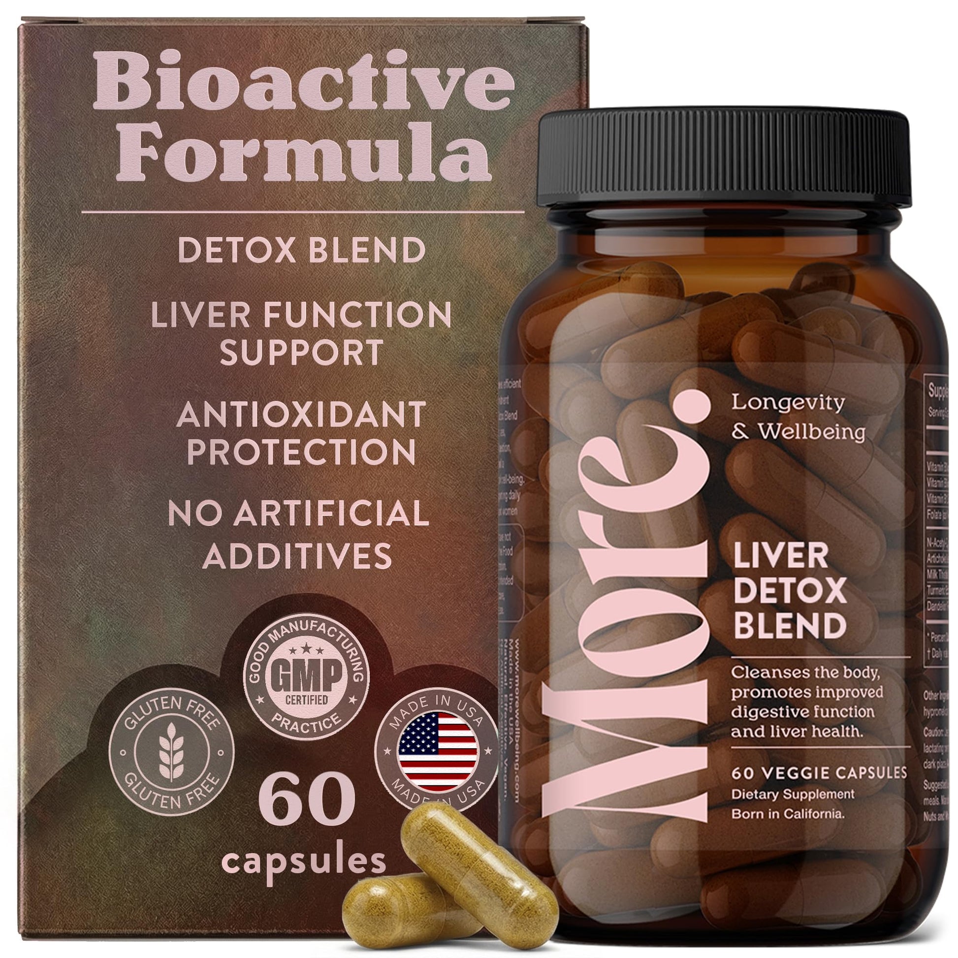 More. Longevity & Wellbeing Liver Cleanse Detox & Repair – Potent Extract-Based Liver Support Supplement w/Antioxidants & Amino Acids – Dose for Your Liver, Liver Health – No Filler, 60 Capsules